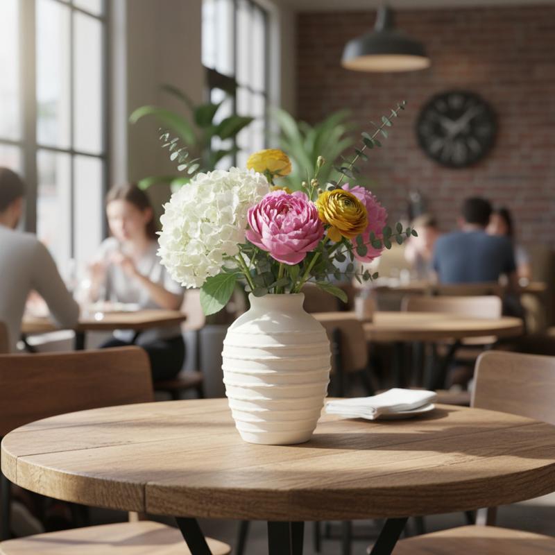 Ribbed Ceramic Vase – 7.3"
