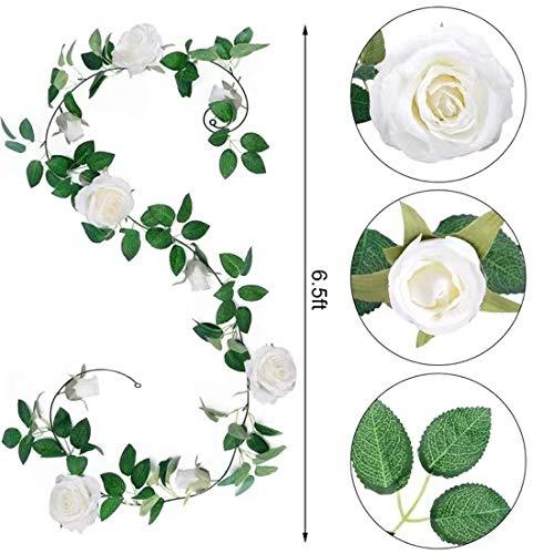 White Rose Garland – 6.5 ft