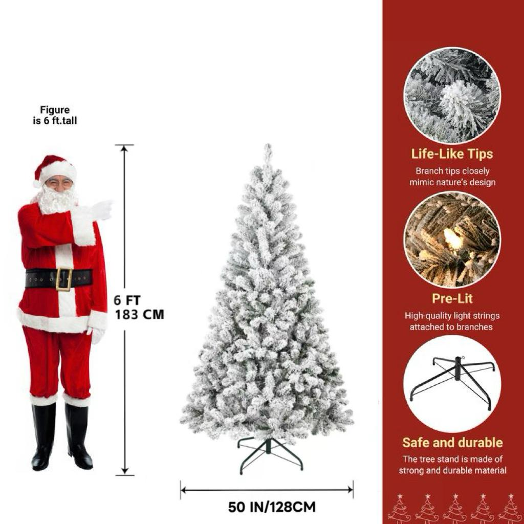 Prelit Flocked Artificial Christmas Tree