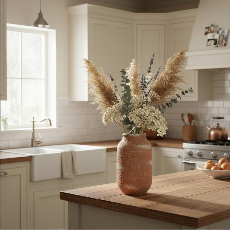 Terracotta Ceramic Vase – 9.5"