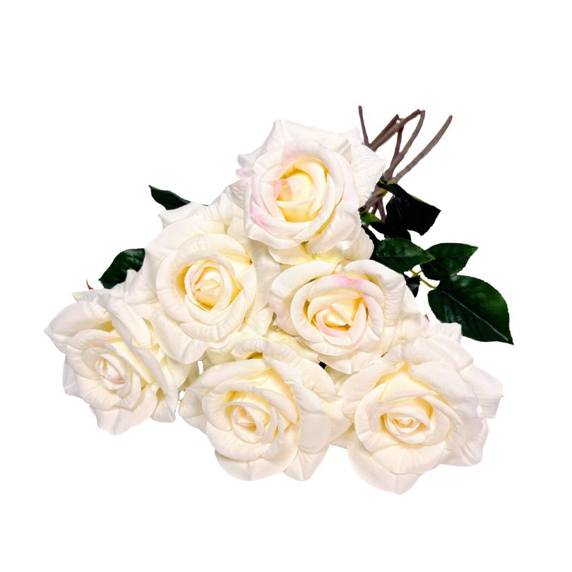 Luxury Artificial Silk Rose Bouquet – Realistic Long Stem Faux Roses for Wedding Centerpieces, Bridal Arrangements, Home Decor & Valentine's Day (6/12 PCS)
