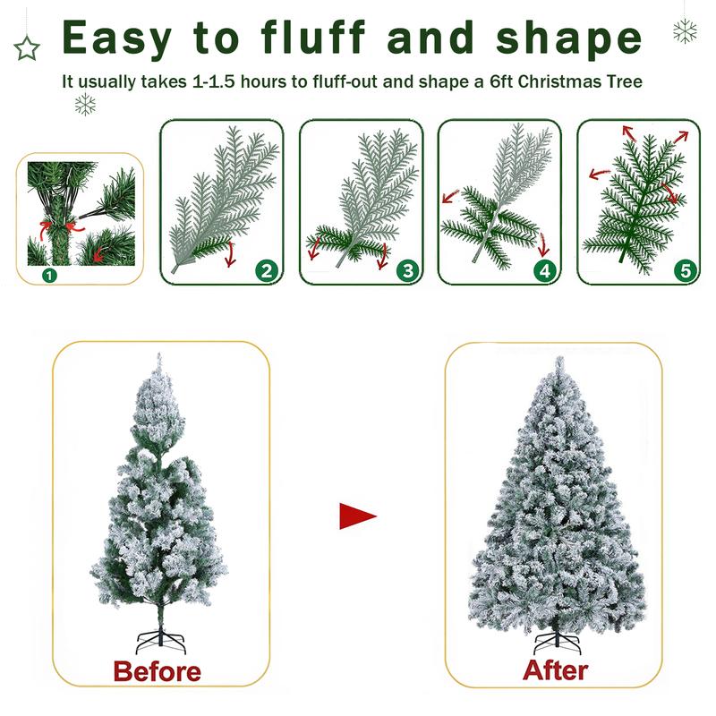 Prelit Flocked Artificial Christmas Tree