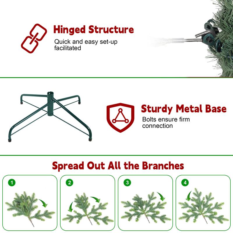 Silvanest 6-7ft Slim Kingswood Fir Christmas Tree with 150 Pre-Lit LED Lights