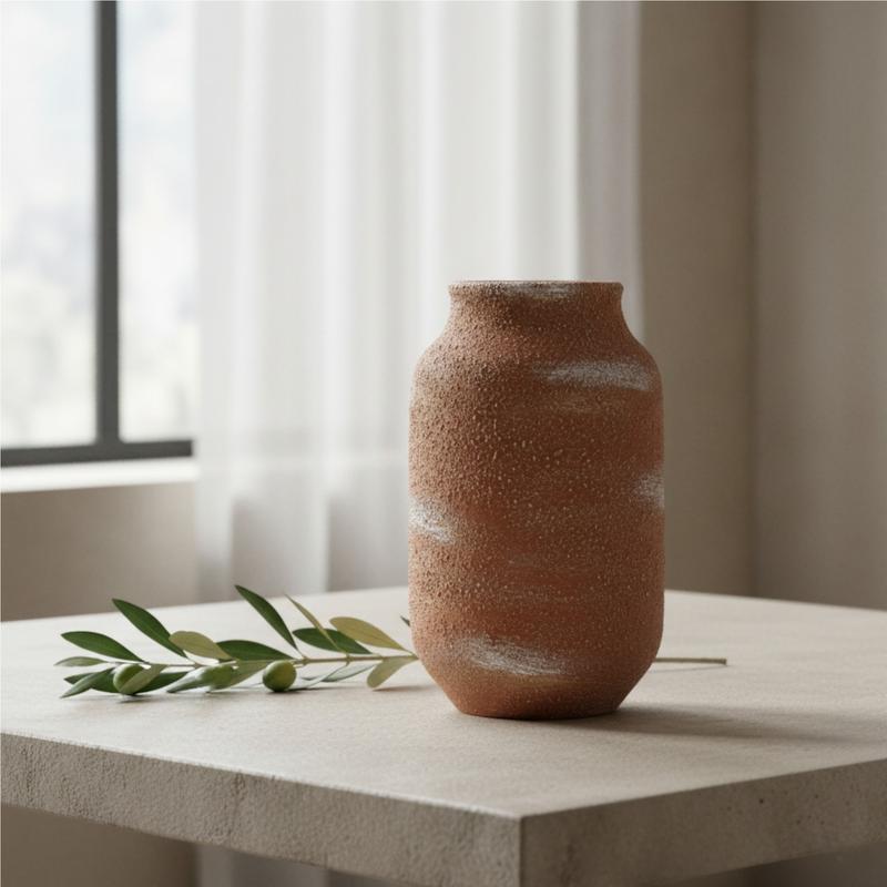 Terracotta Ceramic Vase – 9.5"
