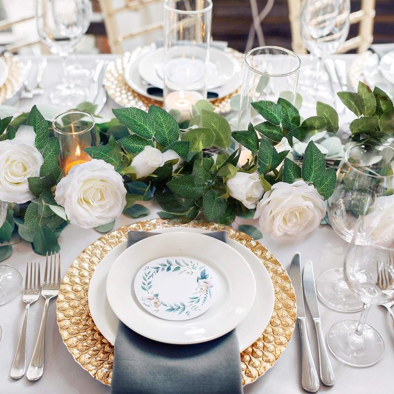 White Rose Garland – 6.5 ft