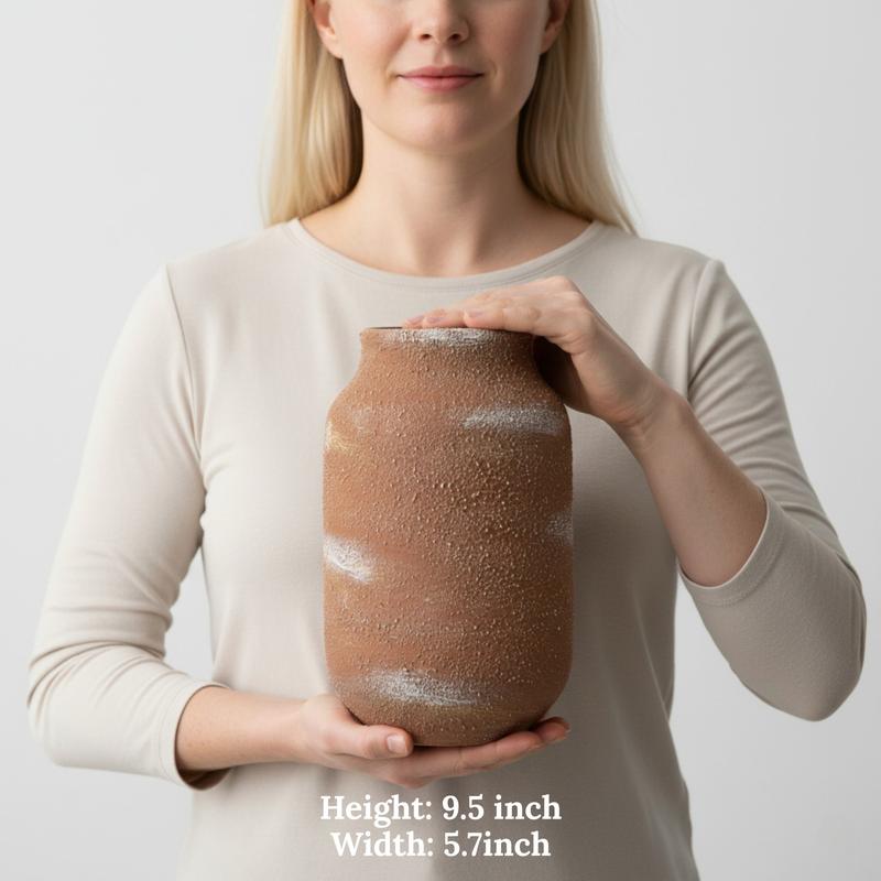 Terracotta Ceramic Vase – 9.5"