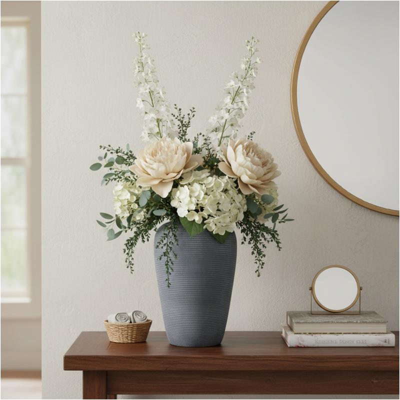 Matte Black Ceramic Vase – 11"