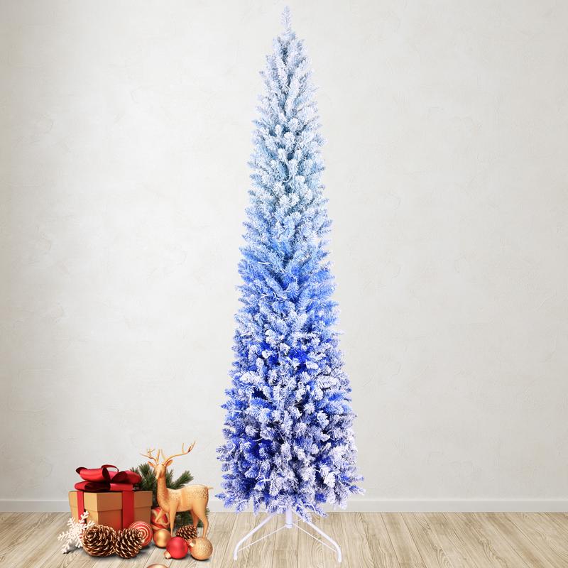 Silvanest 7FT Artificia Pencil Christmas Tree, Realistic Unlit Pine Tree with 725 PVC Needles