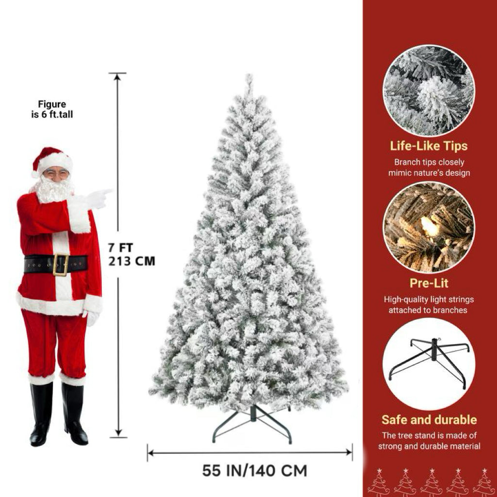 Silvanest Pre-Lit Artificial Christmas Tree with LED Warm White & Multi-Color Lights