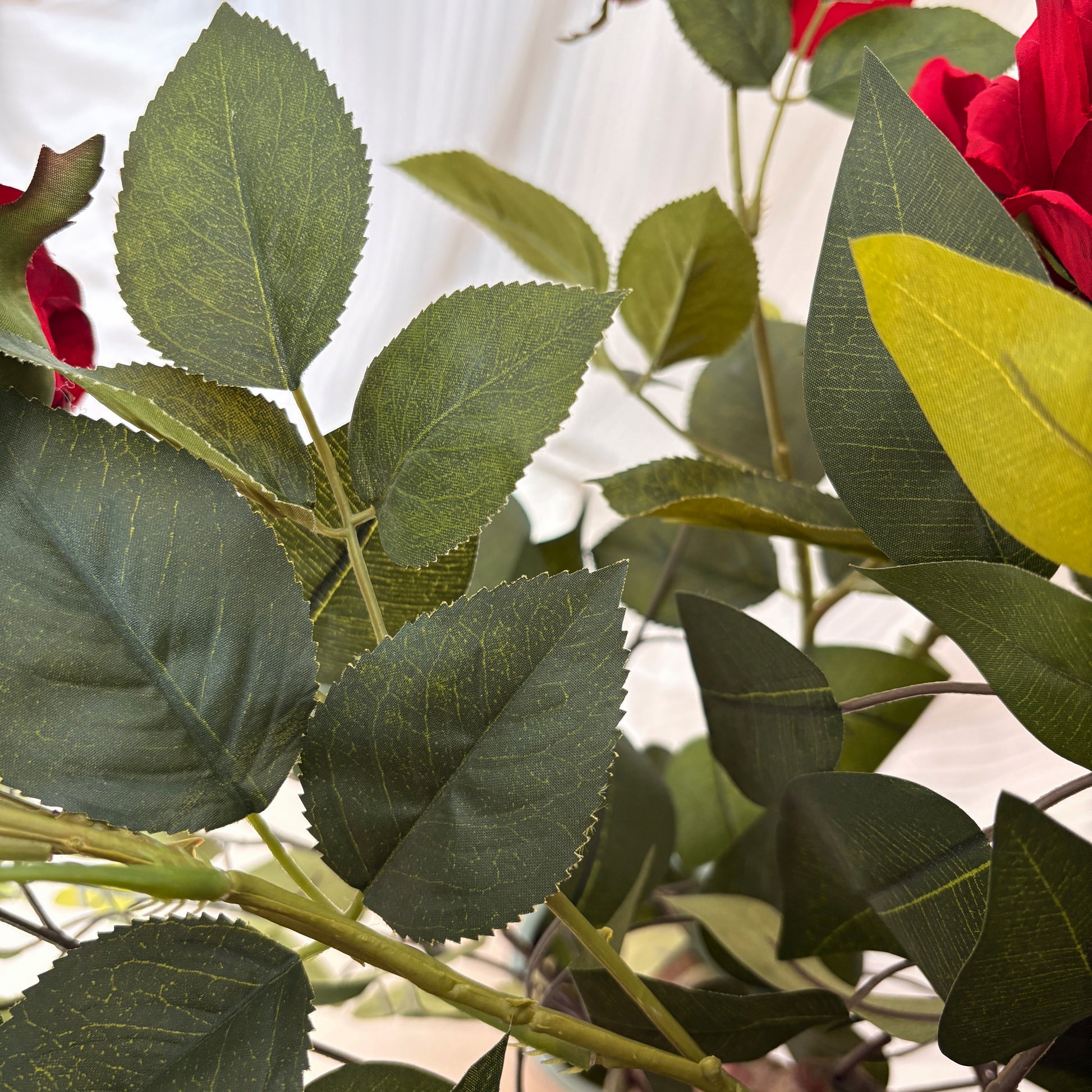 41-Inch Artificial Red Roses in Ceramic Pot