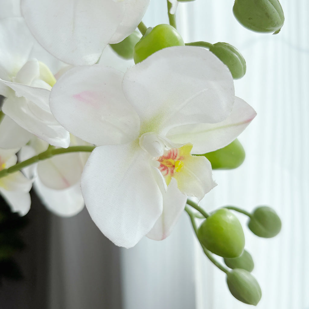 26-Inch Realistic White Artificial Orchid Plant