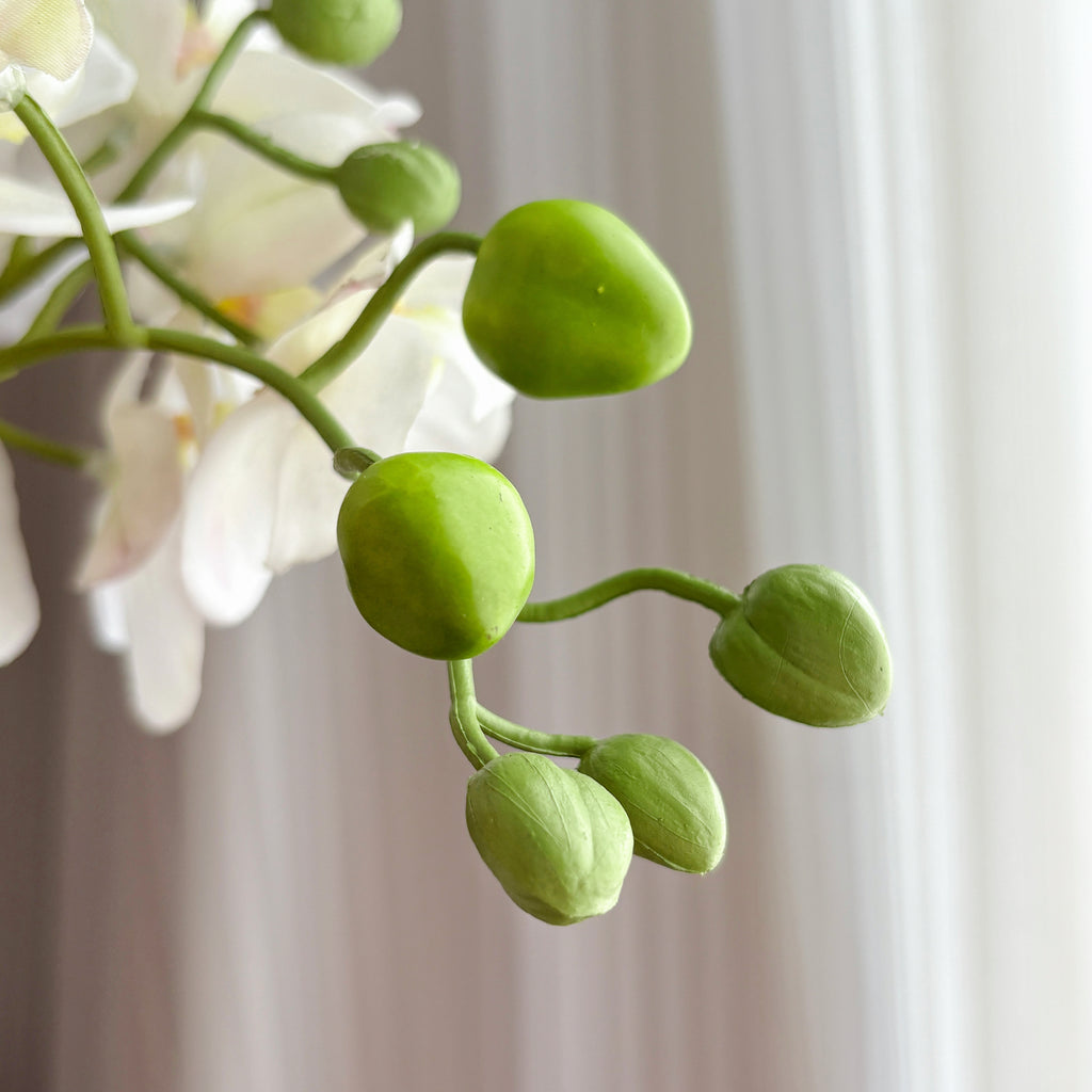 26-Inch Realistic White Artificial Orchid Plant