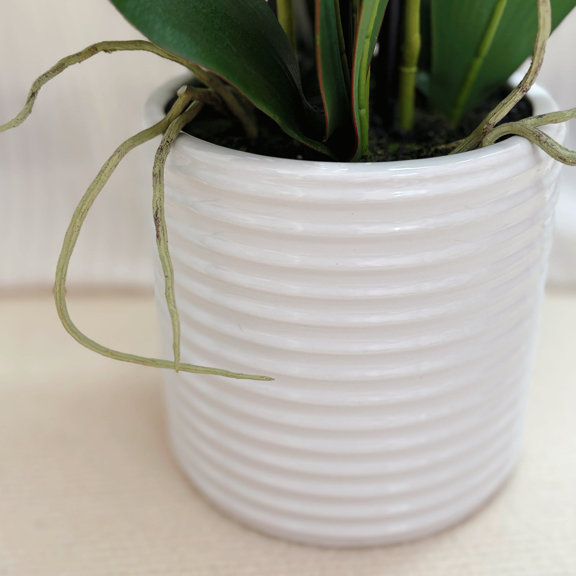 26-Inch Realistic White Artificial Orchid Plant