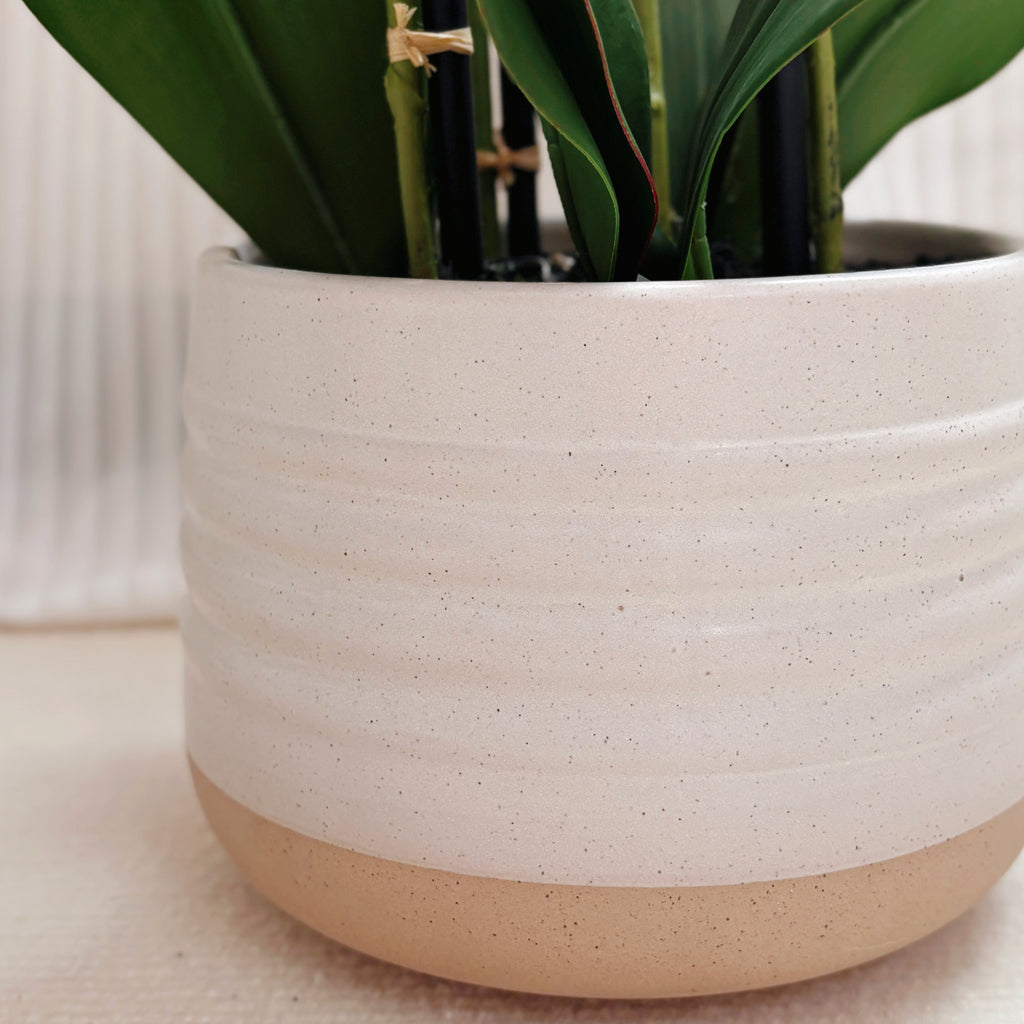 28-Inch Artificial Purple Orchid in Ceramic Pot