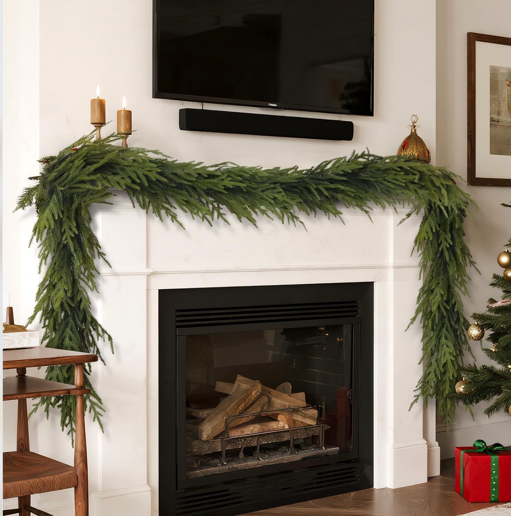 Silvanest（72 in/108 in） Artificial Cedar Garland– Realistic Christmas Holiday Decoration for Christmas Home