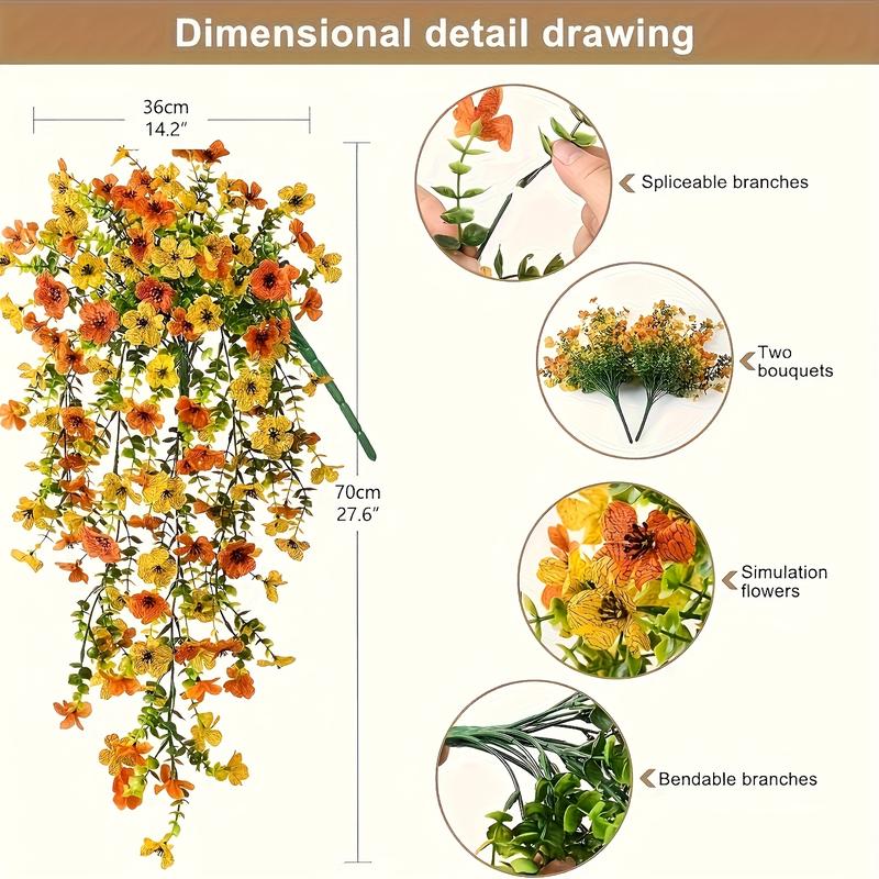 Silvanest Fall Artificial Hanging Flowers for Outdoors UV Resistant