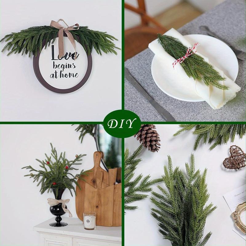 Silvanest 10 Pcs 13 Inch Real Touch Artificial Norfolk Pine Branches