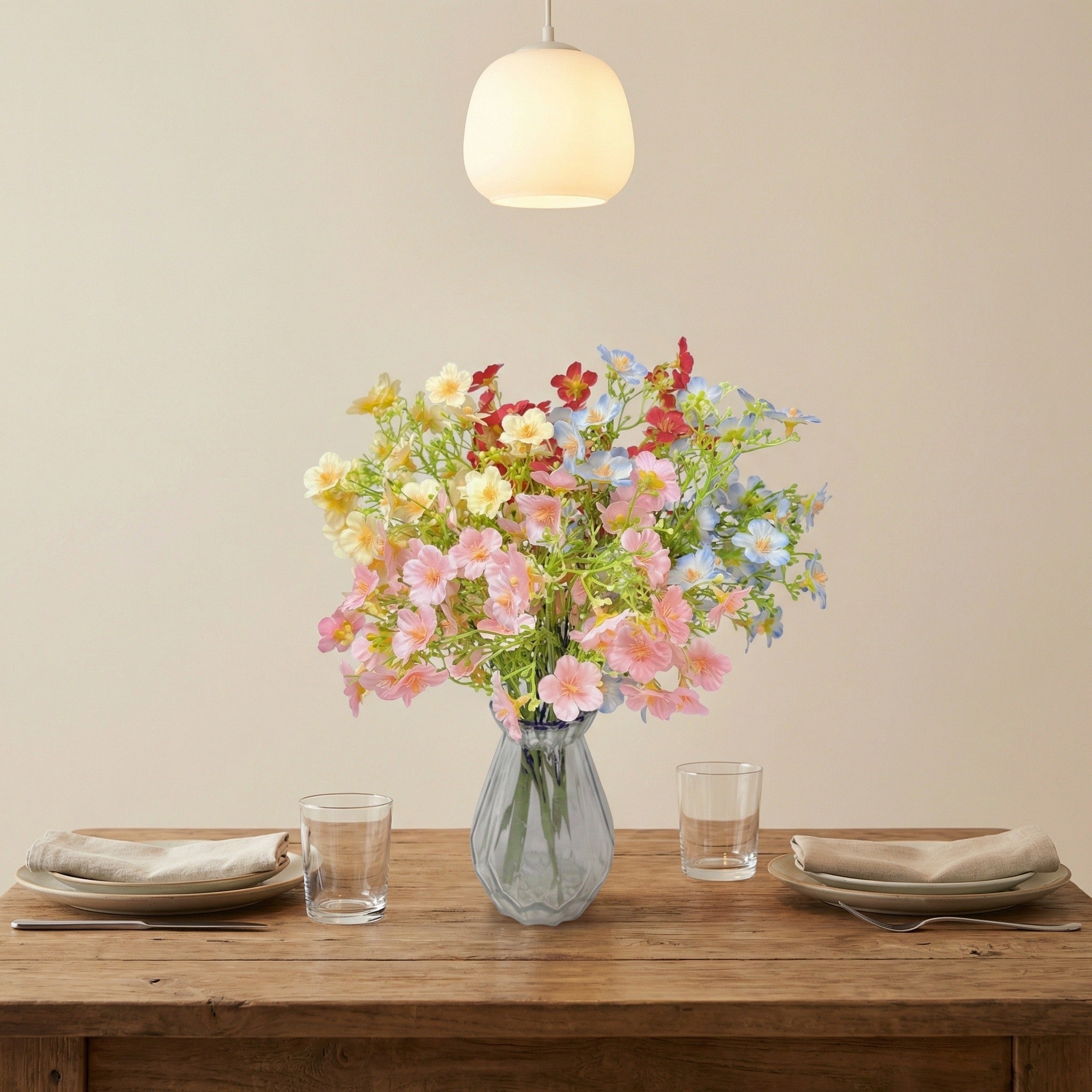 5-Head Artificial Flower Bouquet – Realistic Decorative Floral Stem for Home & Wedding Vase Arrangement