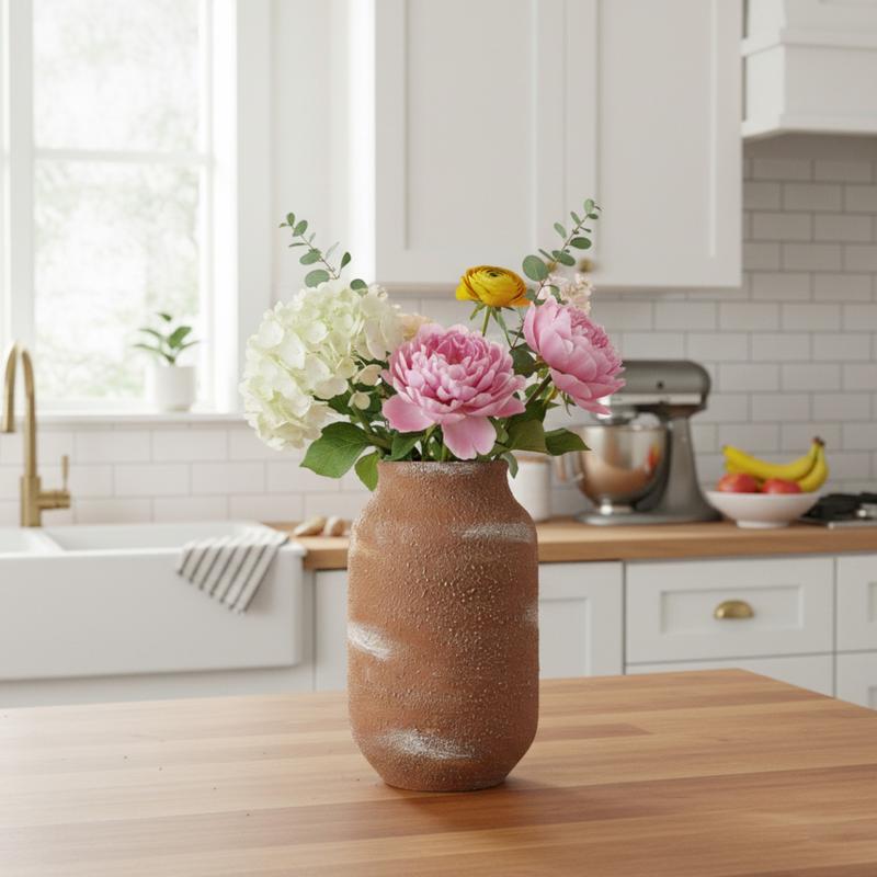 Terracotta Ceramic Vase – 9.5"