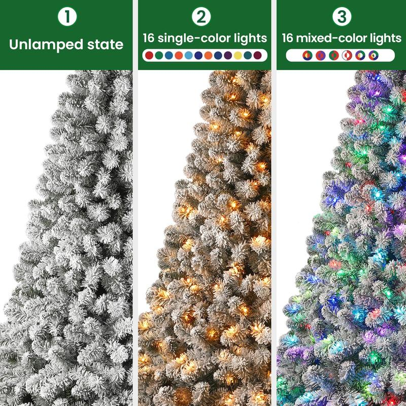 Silvanest Pre-Lit Artificial Christmas Tree with LED Warm White & Multi-Color Lights