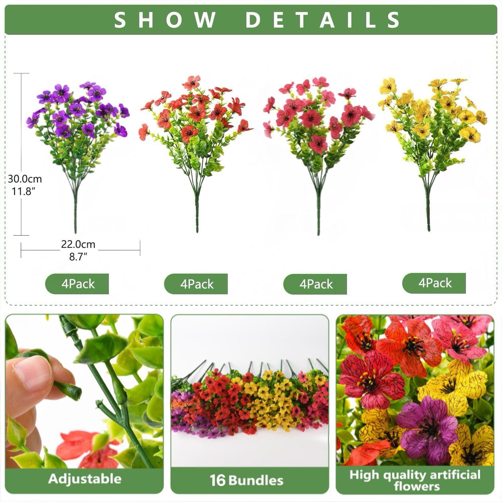 16 Bundles Artificial morning Glories