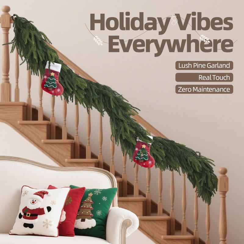 Silvanest（72 in/108 in） Artificial Cedar Garland– Realistic Christmas Holiday Decoration for Christmas Home