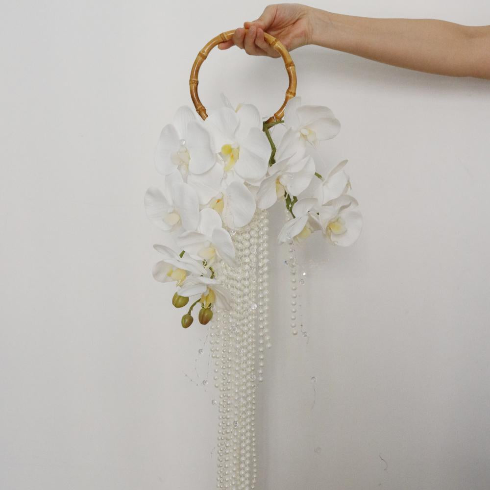 White Phalaenopsis Bridal Handheld Bouquet
