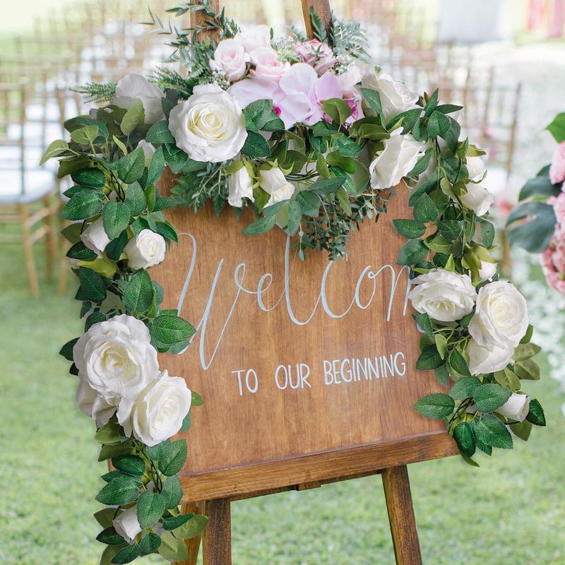 White Rose Garland – 6.5 ft