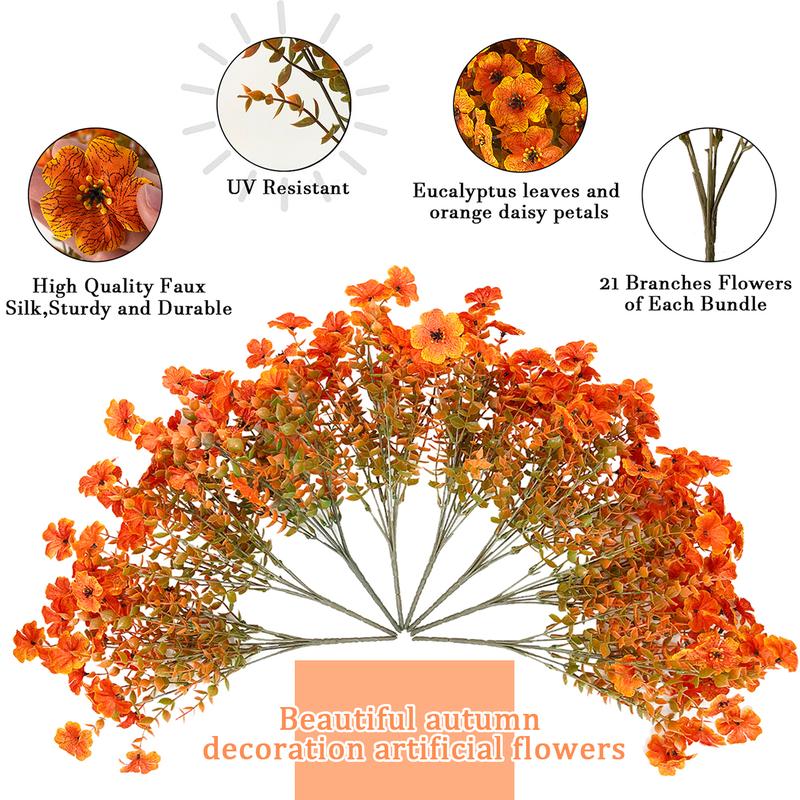 8 bunches artificial flowers, plastic simulation daisies