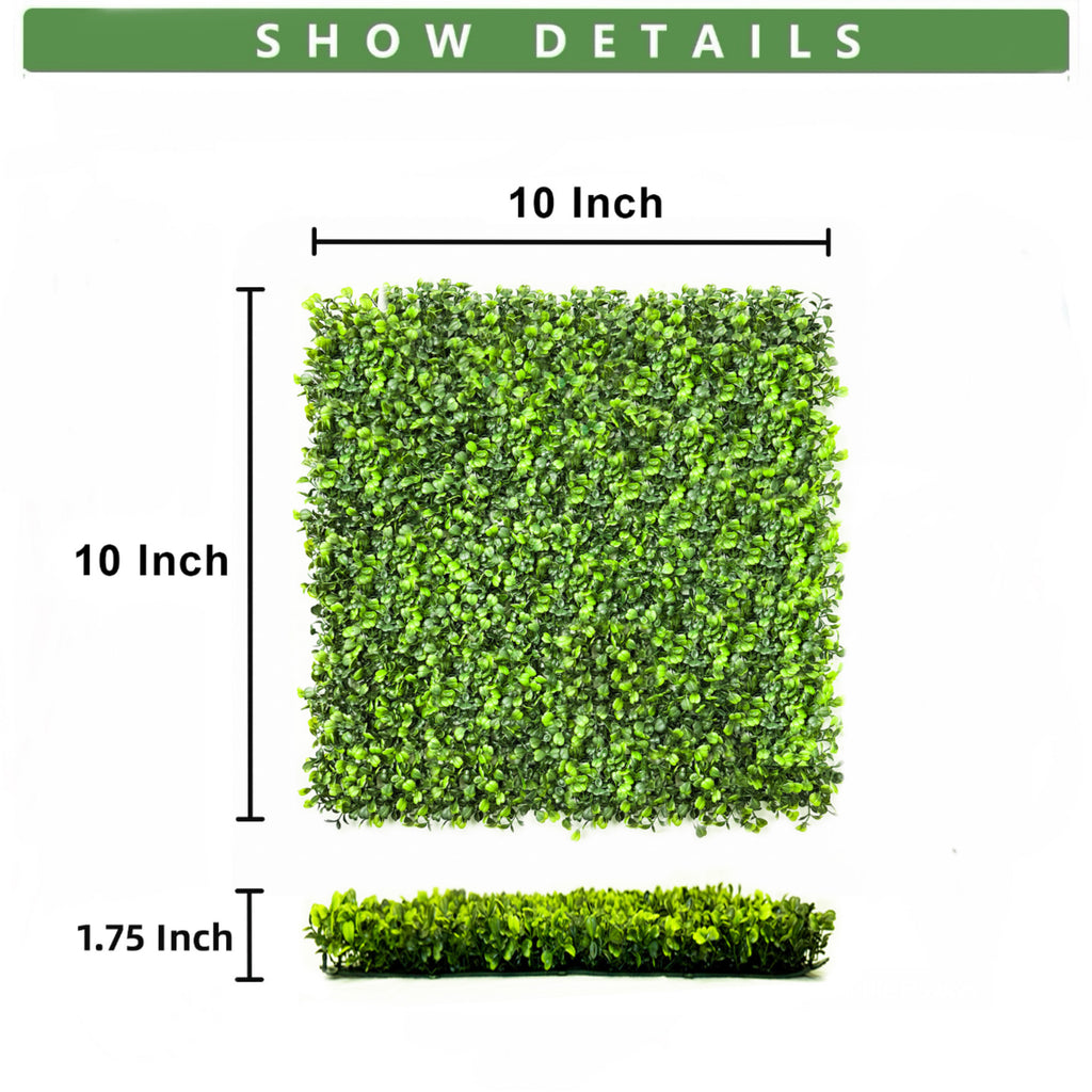 12 Pack Artificial Boxwood Panels (16x20 \ 20x20 \ 10x10 Inch)