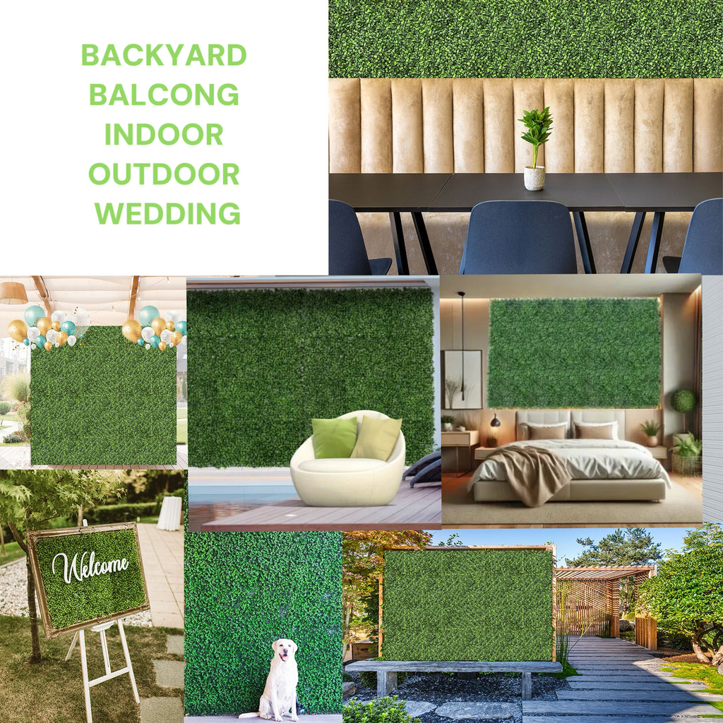 12 Pack Artificial Boxwood Panels (16x20 \ 20x20 \ 10x10 Inch)