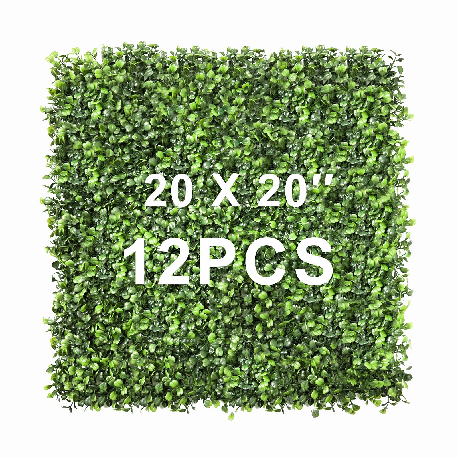 12 Pack Artificial Boxwood Panels (16x20 \ 20x20 \ 10x10 Inch)