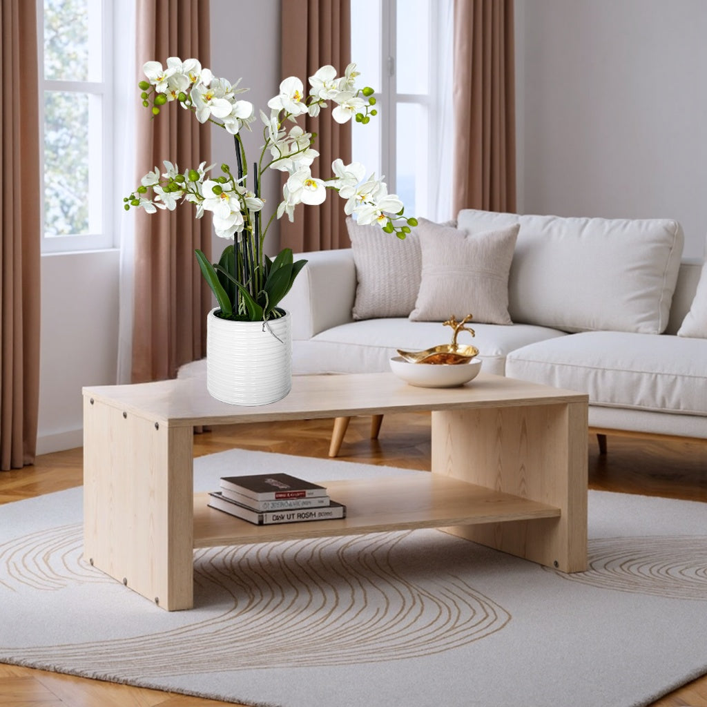 26-Inch Realistic White Artificial Orchid Plant