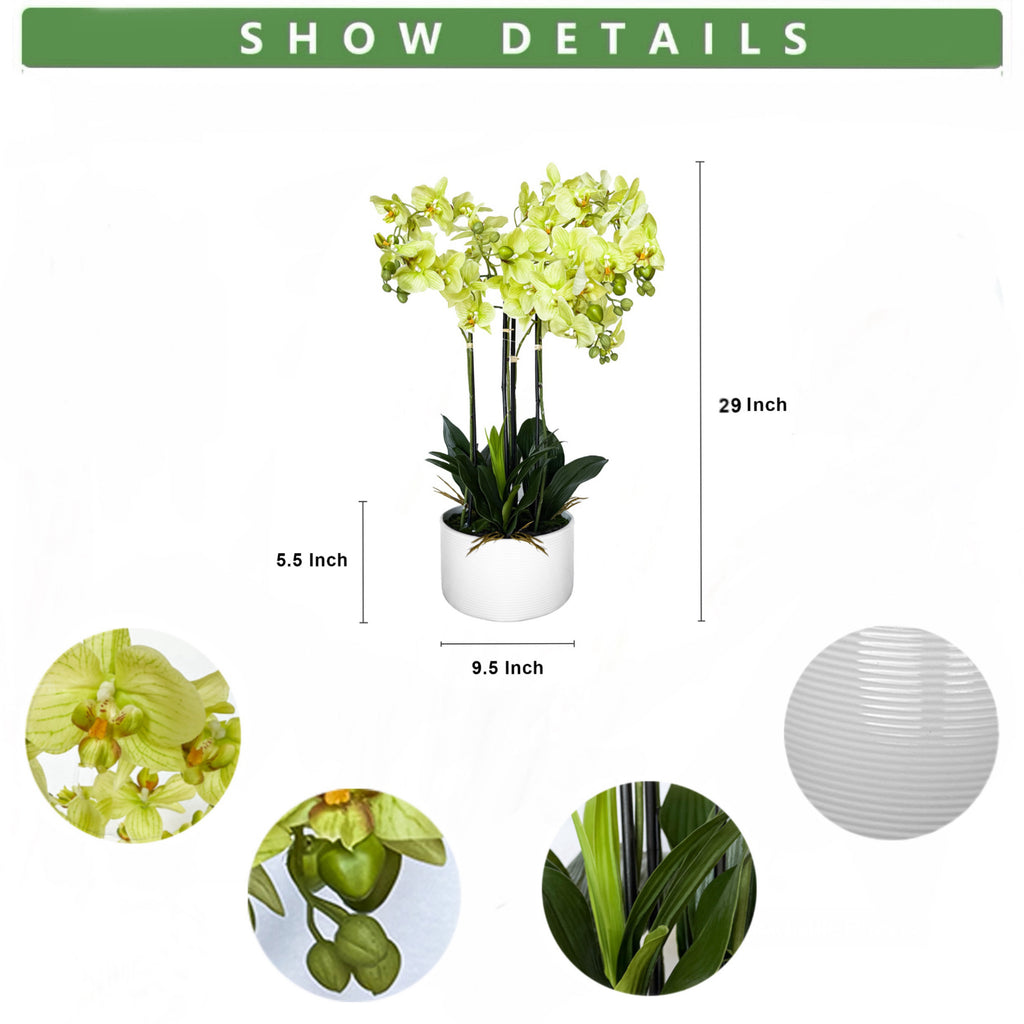 29-Inch Artificial Green Orchid Plant