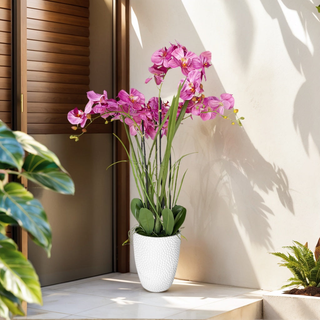 49" artificial  Pink Orchid Plant in Pot