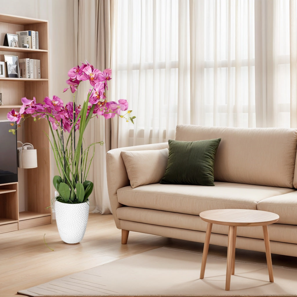 49" artificial  Pink Orchid Plant in Pot