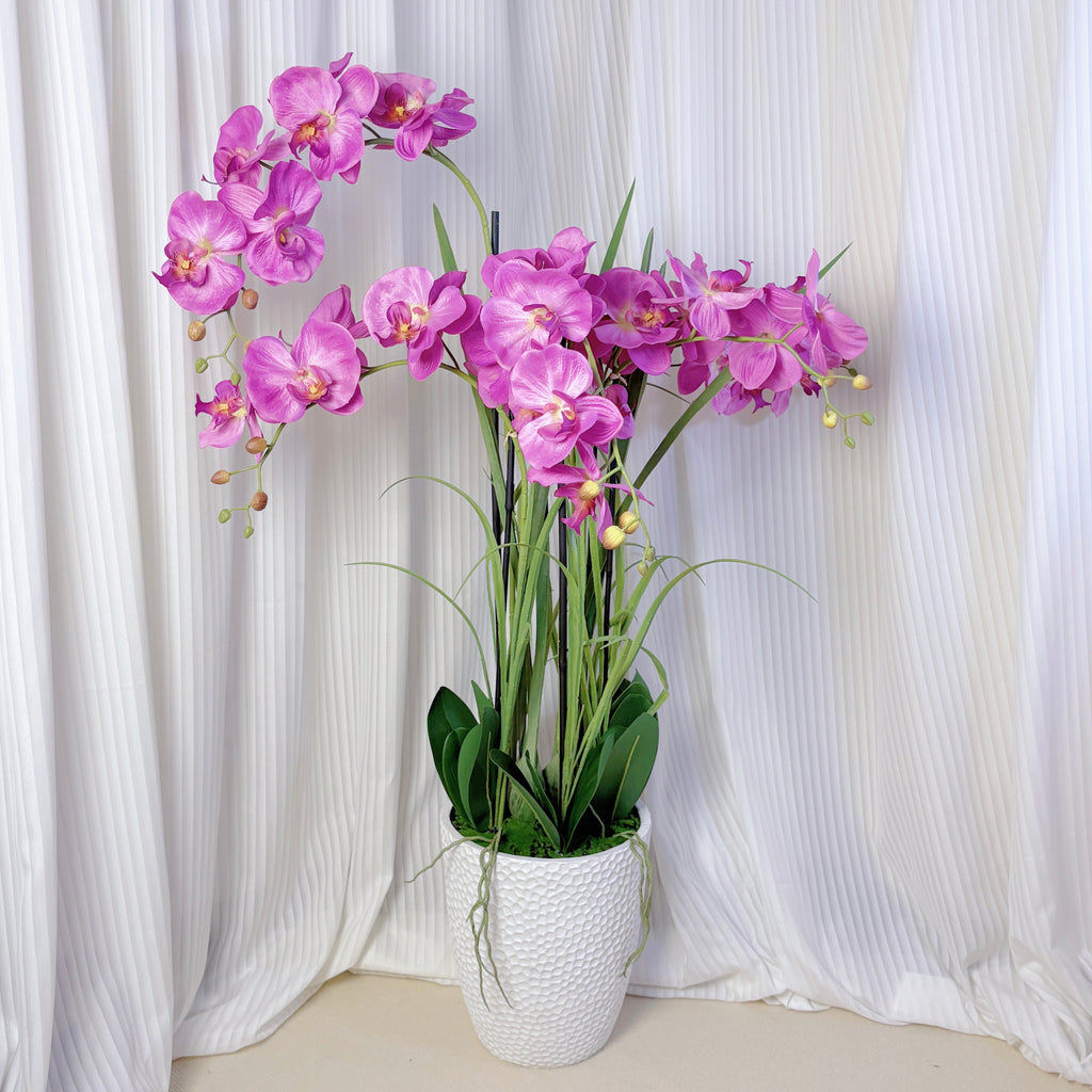 49" artificial  Pink Orchid Plant in Pot