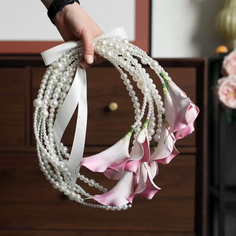 White Calla Lily Pearl Bouquet