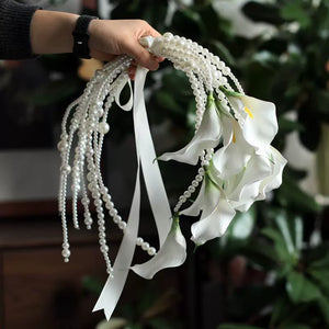 White Calla Lily Pearl Bouquet