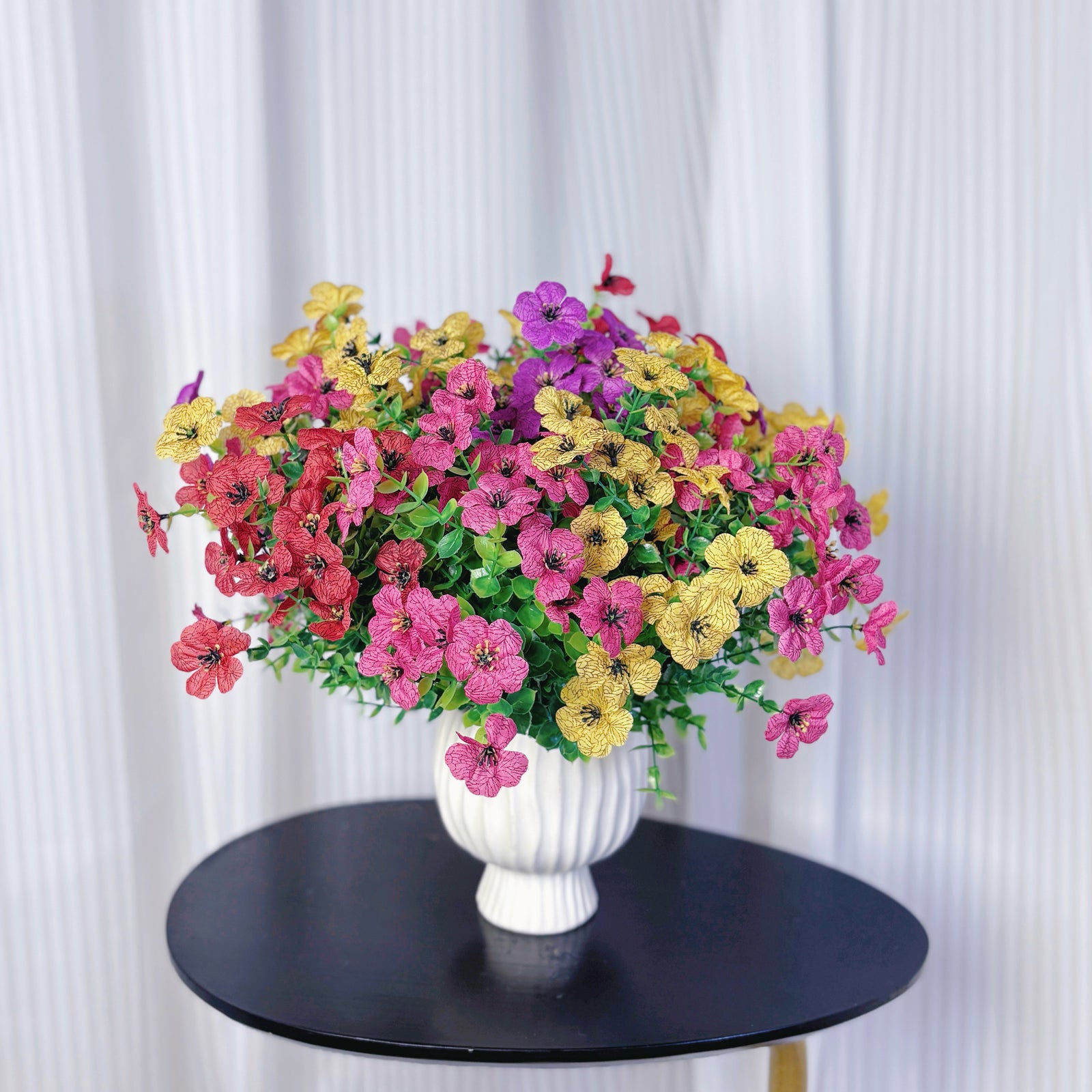 colorful artificial morning glory flower bundles for outdoor planter and window box decor