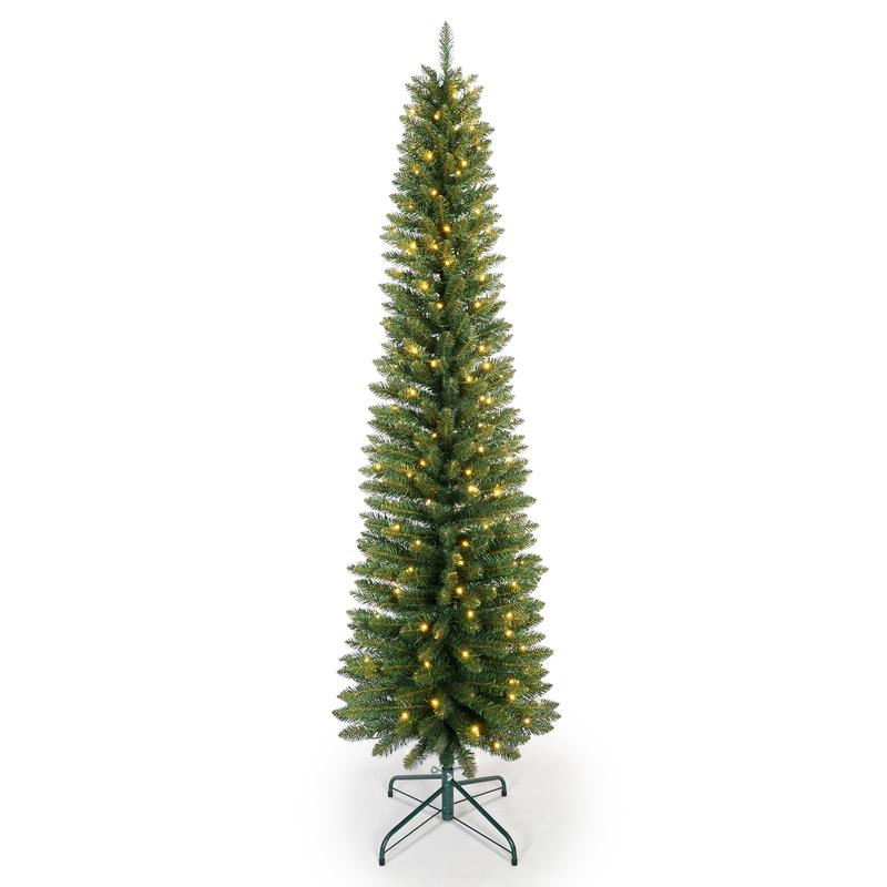 Silvanest 6-7ft Slim Kingswood Fir Christmas Tree with 150 Pre-Lit LED Lights