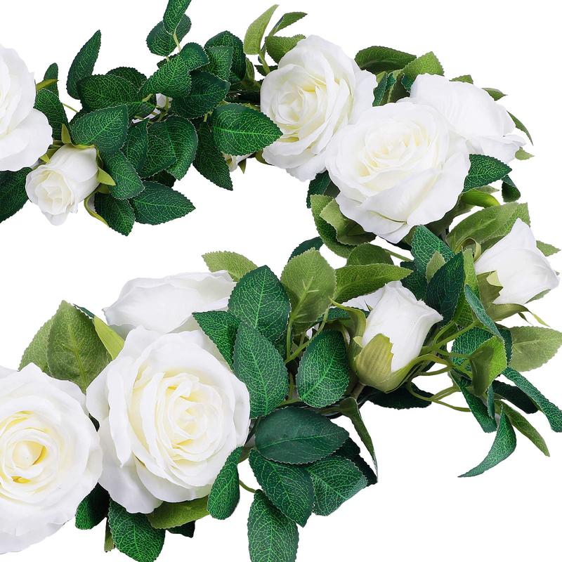 White Rose Garland – 6.5 ft