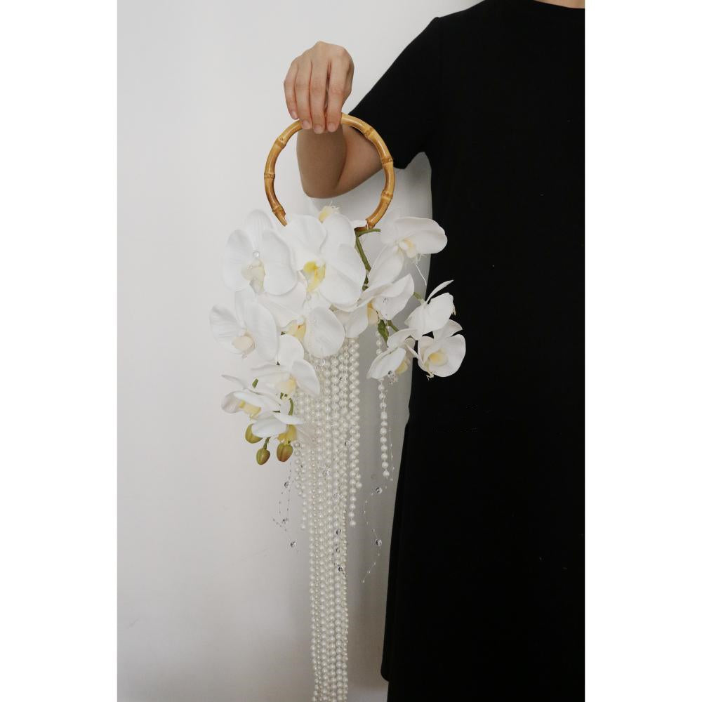 White Phalaenopsis Bridal Handheld Bouquet