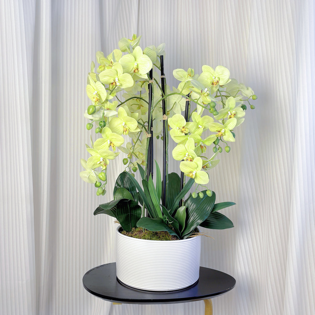 29-Inch Artificial Green Orchid Plant